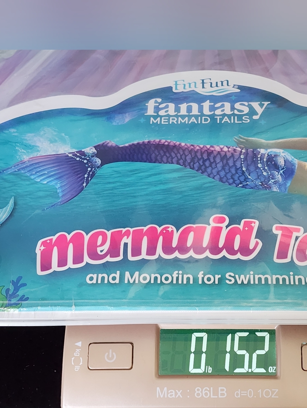 🧜‍♀️ Fantasy Mermaid Tail w/ Monofin- Youth S/M- Purple Pink - Picture 9 of 9